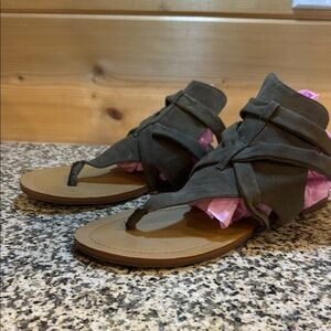 Jessica Simpson Brown Thong Sandals with Ankle Support